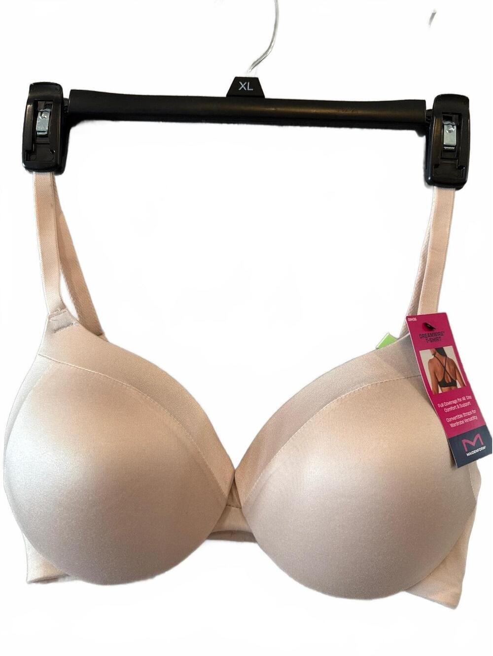 Maidenform Dreamwire T-Shirt Bra 36B Nude Convertible Straps Full Coverage